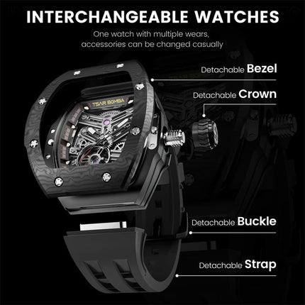 TSAR BOMBA Interchangeable Automatic Watch TB8218 Twin Set