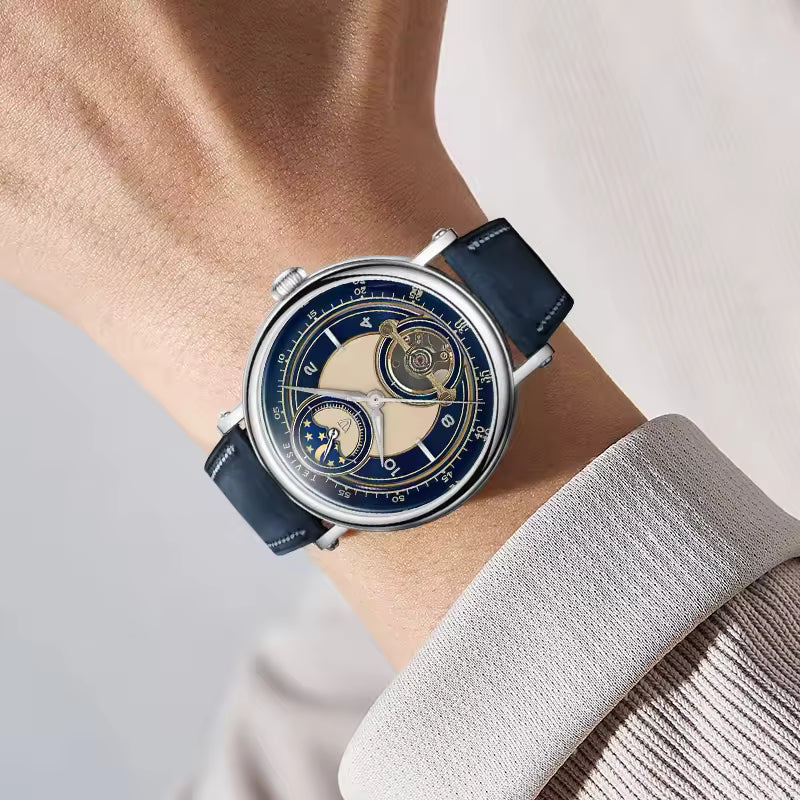 TEVISE Moonwalker III Automatic Moonphase Watch Beige/Black image 1