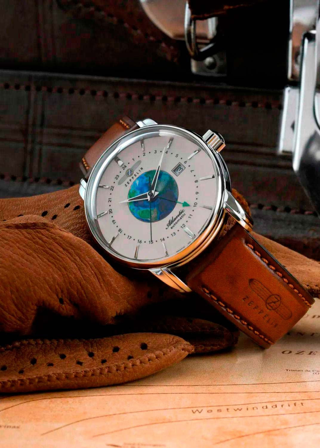 ZEPPELIN Atlantic Automatic GMT Date Watch Night Glow 84685 image 1