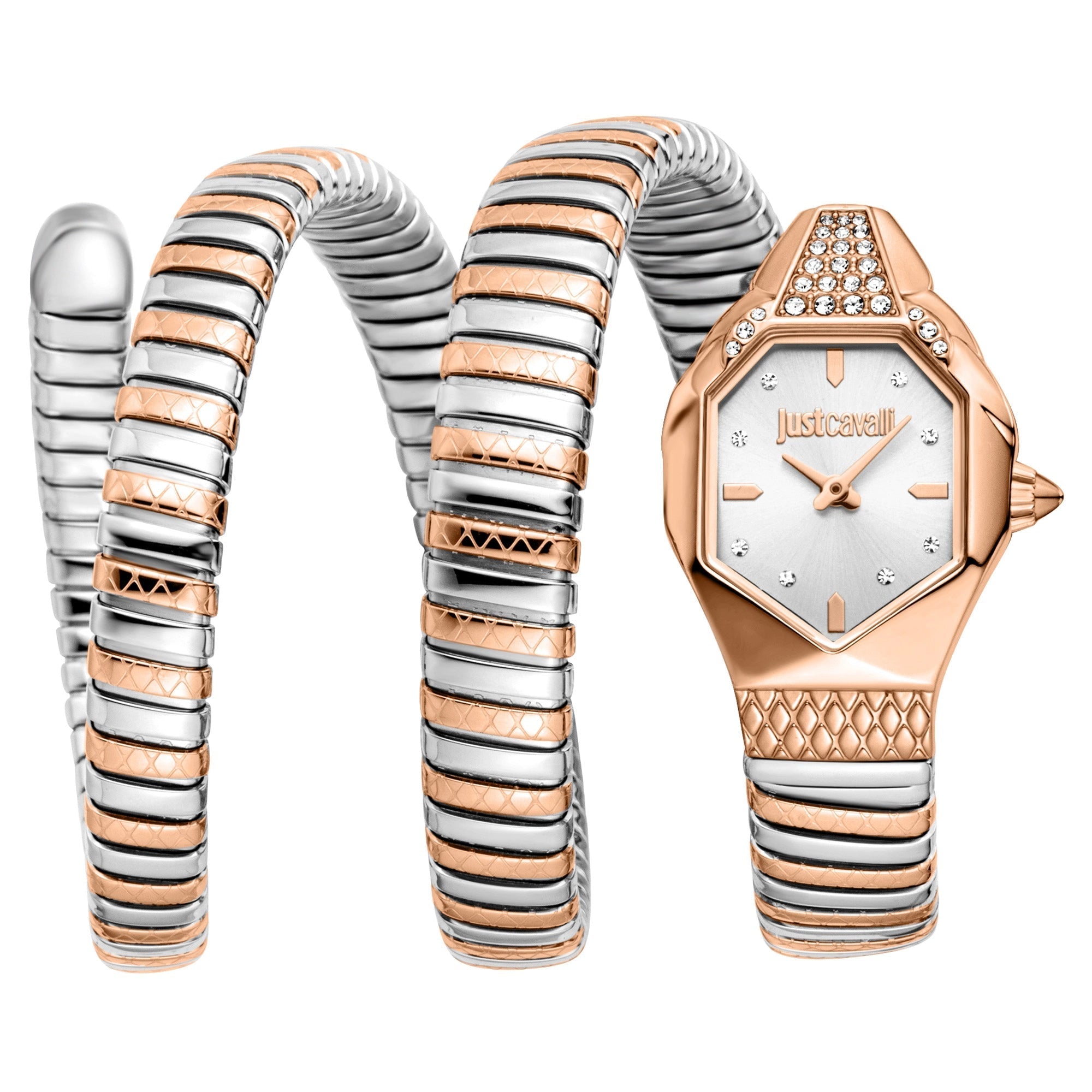 Just Cavalli Signature Snake Ambra Two Tones RG Silver image 0