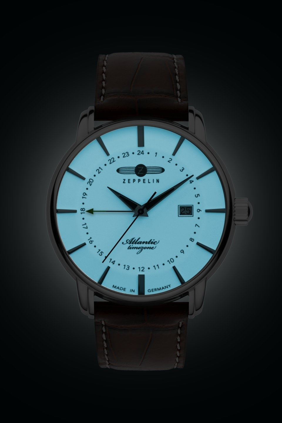 ZEPPELIN Men's Atlantic Dual Time Watch Night Glow 84425 image 1