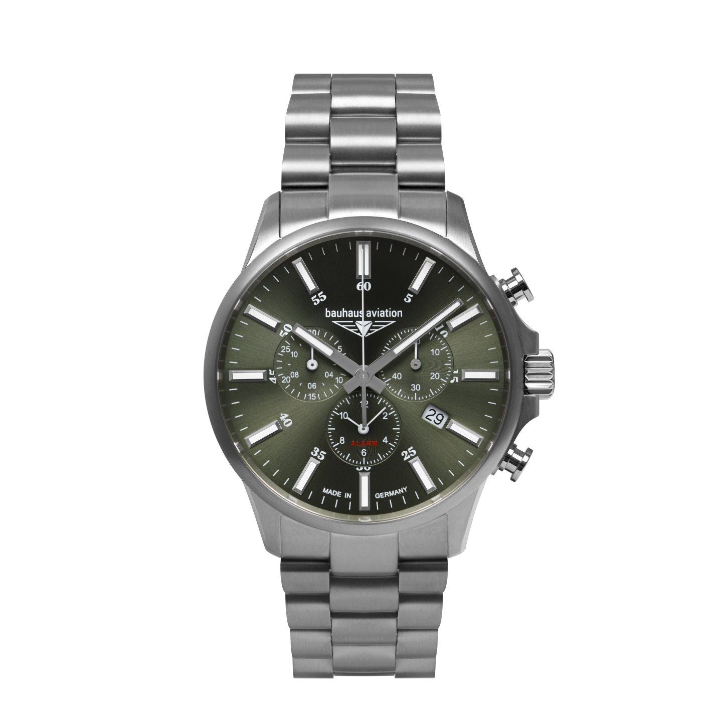 BAUHAUS AVIATION Men’s Titanium Quartz Chronograph Bracelet Watch 2880M4 image 0