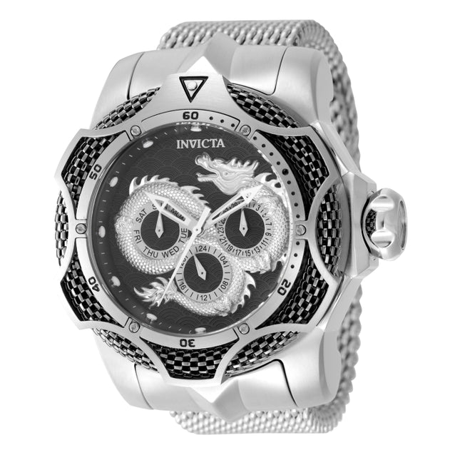 INVICTA Men's Reserve Venom Dragon 53mm Chronograph Watch Black Mesh Bracelet