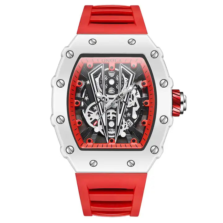 ONOLA Sir V Quartz Watch MILK - White / Red image