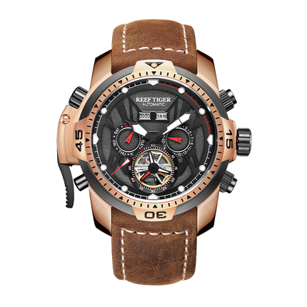 Reef Tiger Men's Aurora Transformers Skeleton Automatic Mechanical Watch image 0