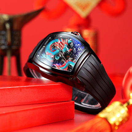 Reef Tiger Men's Aurora Chinese Dragon Skeleton Automatic Watch image 8