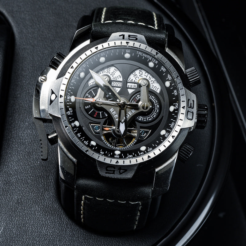 Reef Tiger Men's Aurora Concept Skeleton Automatic Mechanical Watch image 5