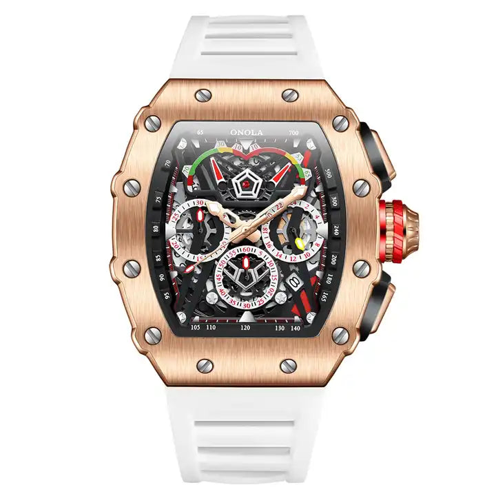ONOLA Avantgarde McLaren Quartz Chronograph Watch - Rose Gold / White image