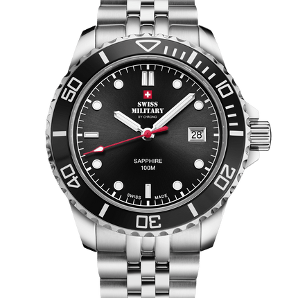 Swiss Military SM34109.01 – Swiss Men’s Sports Watch Black Steel image 0