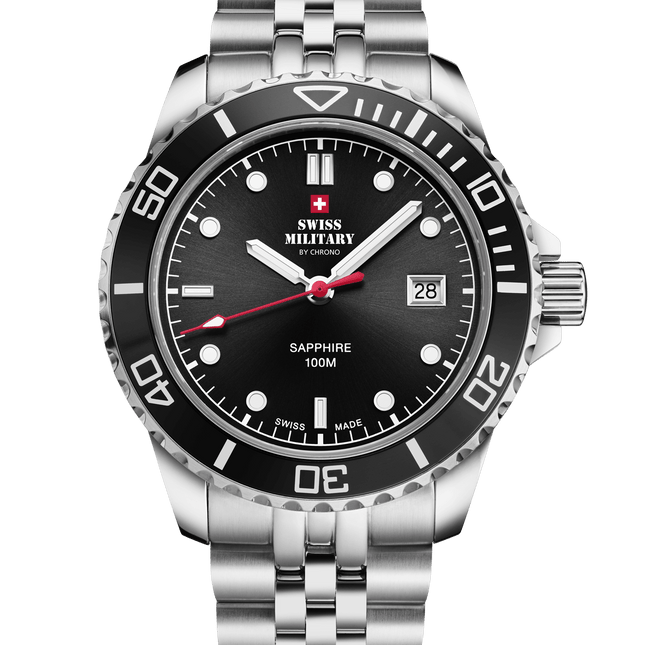 Swiss Military SM34109.01 – Swiss Men’s Sports Watch Black Steel image 0