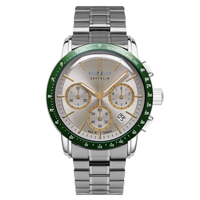 ZEPPELIN Men's New York Chronograph Steel Bracelet Watch 8878MB5 image 0