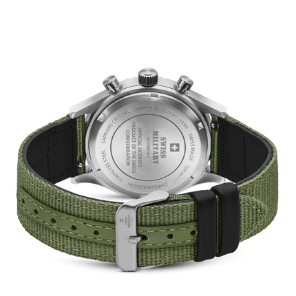 Swiss Military Field Chronograph Watch – Green Canvas| SM34117.06 image 2