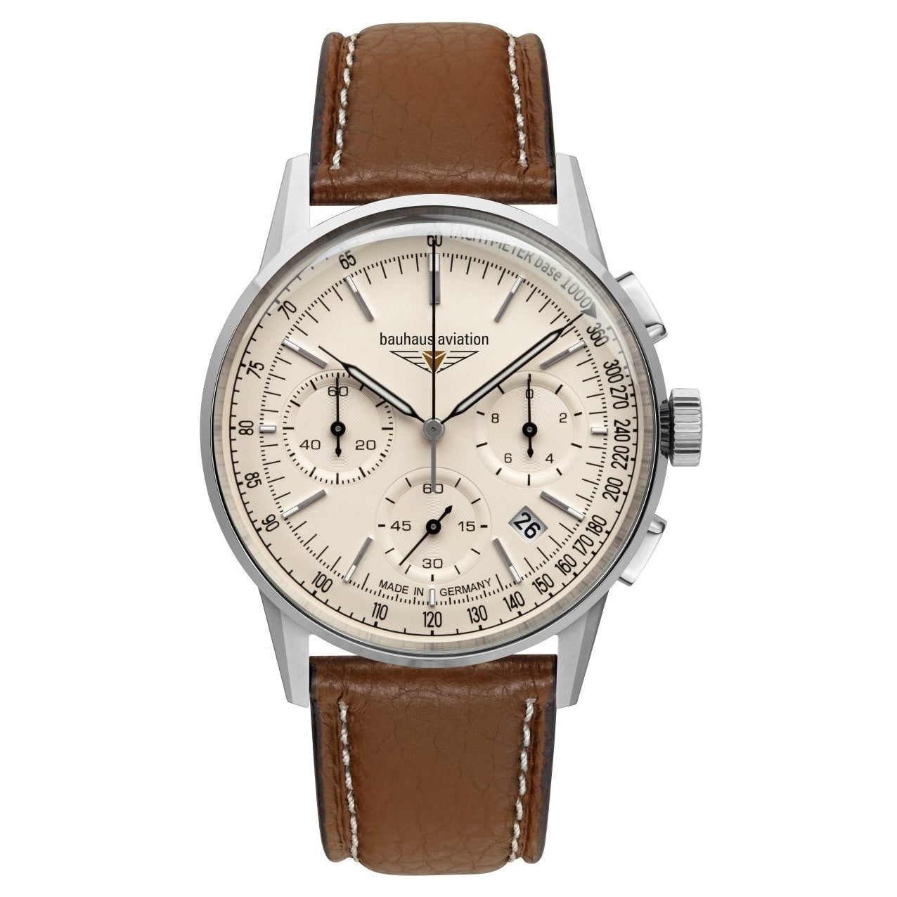 BAUHAUS Aviation Men's Chronograph Leather Watch 23765 image 0