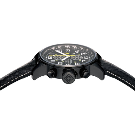 INVICTA Men's Russian Aviator Lefty 46mm Leather Strap Chronograph Watch