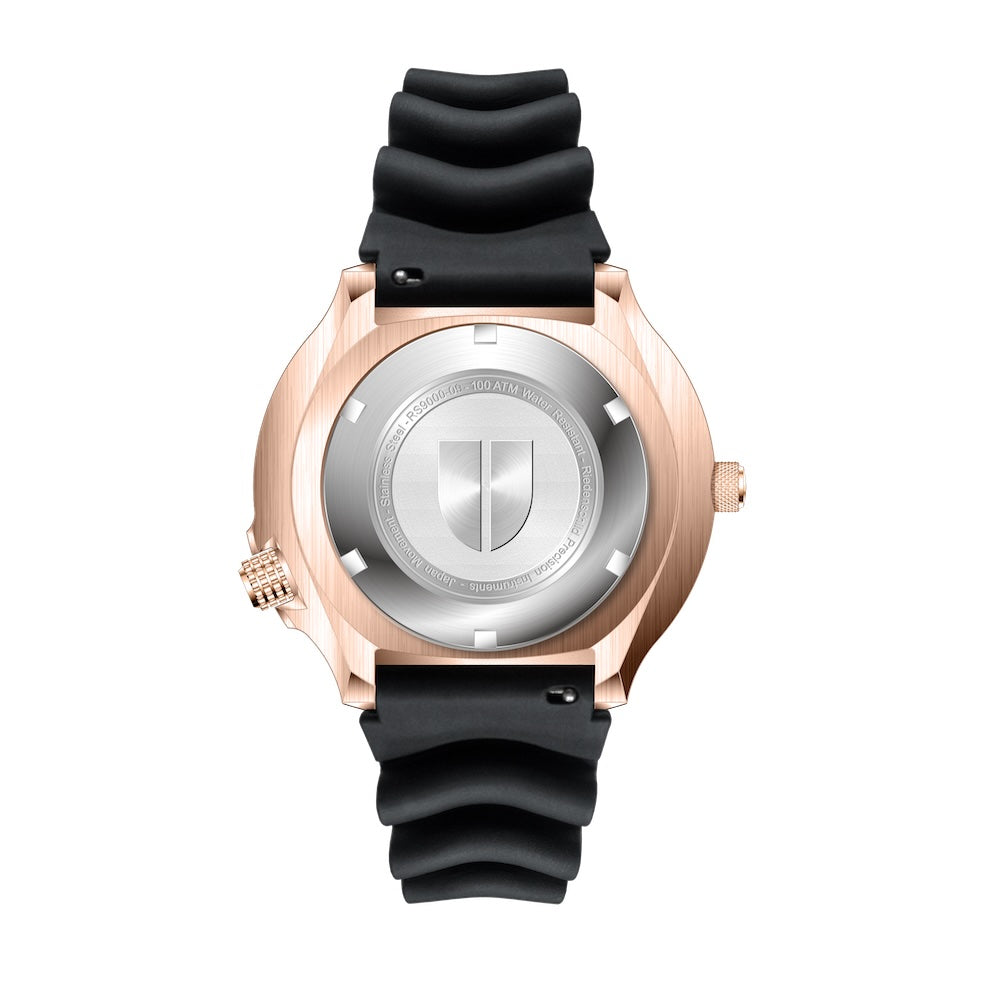 RIEDENSCHILD PRECISION INSRUMENTS GERMANY Divers Taucheruhr 1000m Helium Valve Watch Rose Gold/Black image 5