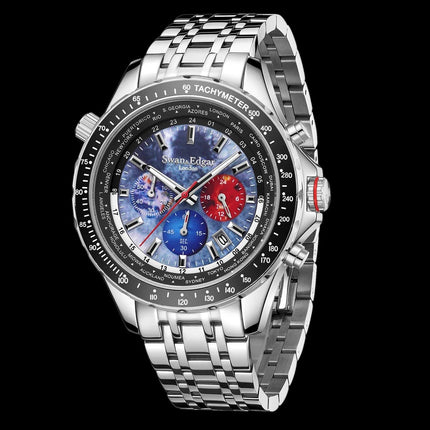 World Timer Mechanical Quartz Hybrid- Steel Matt Grey image 1