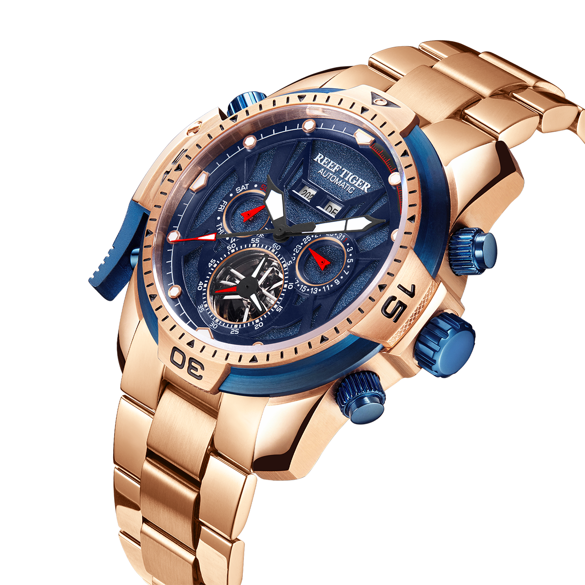 Reef Tiger Men's Aurora Transformers Skeleton Automatic Mechanical Watch image 3