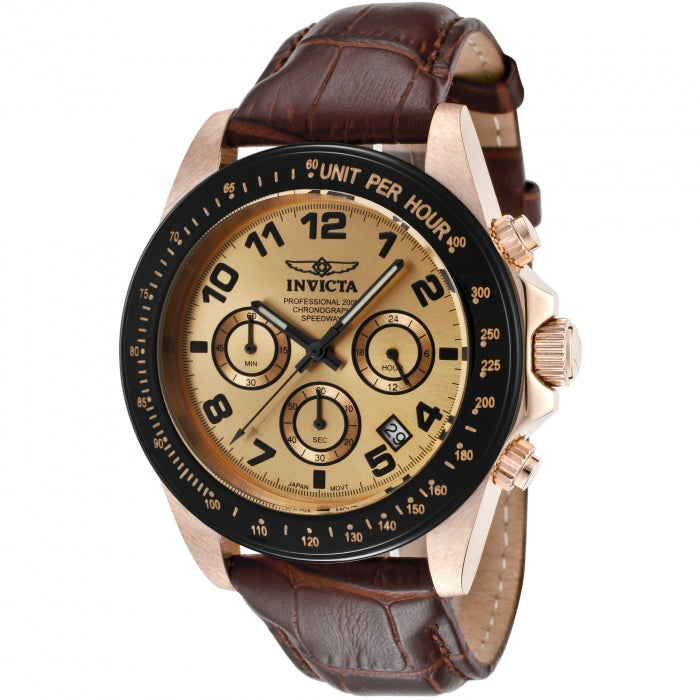 INVICTA Men's Speedway 43mm Montenegro Rose Gold / Dark Brown Chronograph Watch