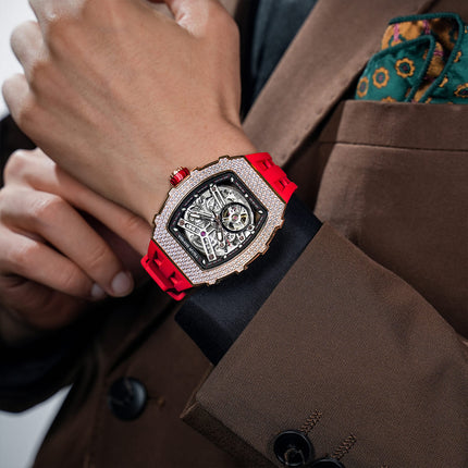 TSAR BOMBA Elemental-Cubic Zirconia Automatic Watch TB8208D