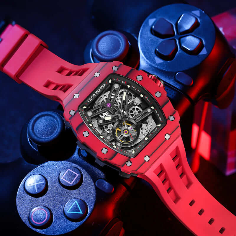 TSAR BOMBA Elemental-Carbon Fiber Automatic Watch TB8208CF