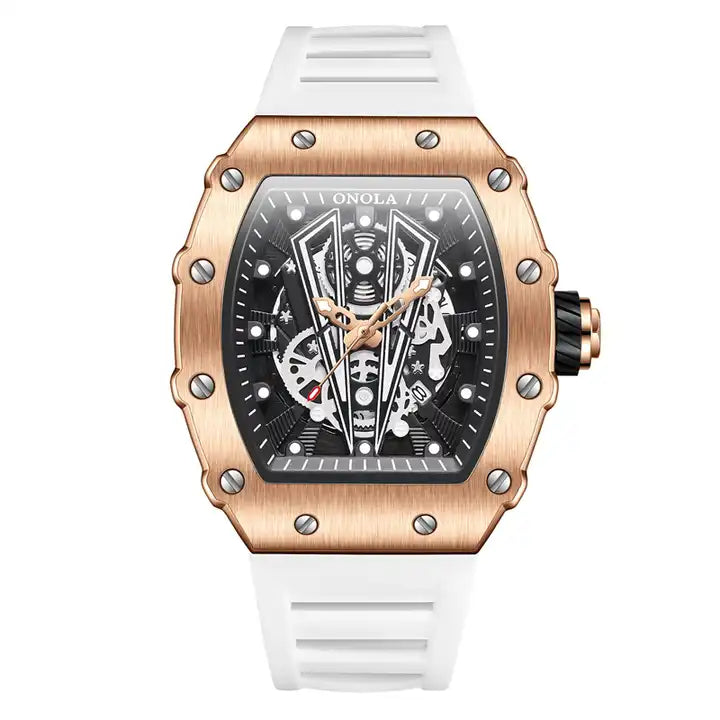 ONOLA Sir V Quartz Watch - Rose Gold / White image