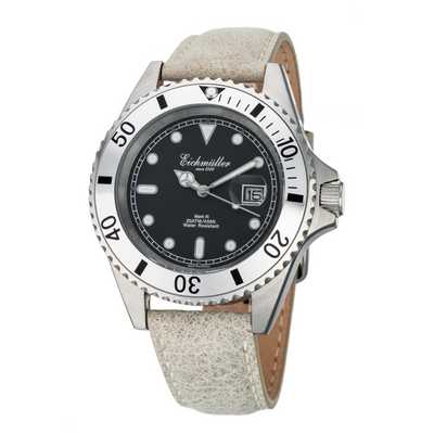EICHMULLER since 1950 Mark III Diver Leather 20ATM Silver/Beige/Black Watch image 0