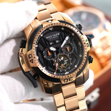 Reef Tiger Men's Aurora Transformers Skeleton Automatic Mechanical Watch image 5