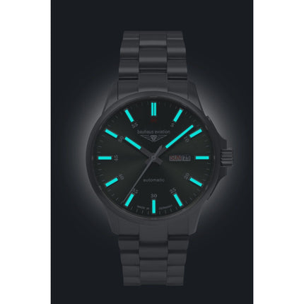 BAUHAUS AVIATION Men’s Titanium Automatic Day Date Watch 2866M4 image 2