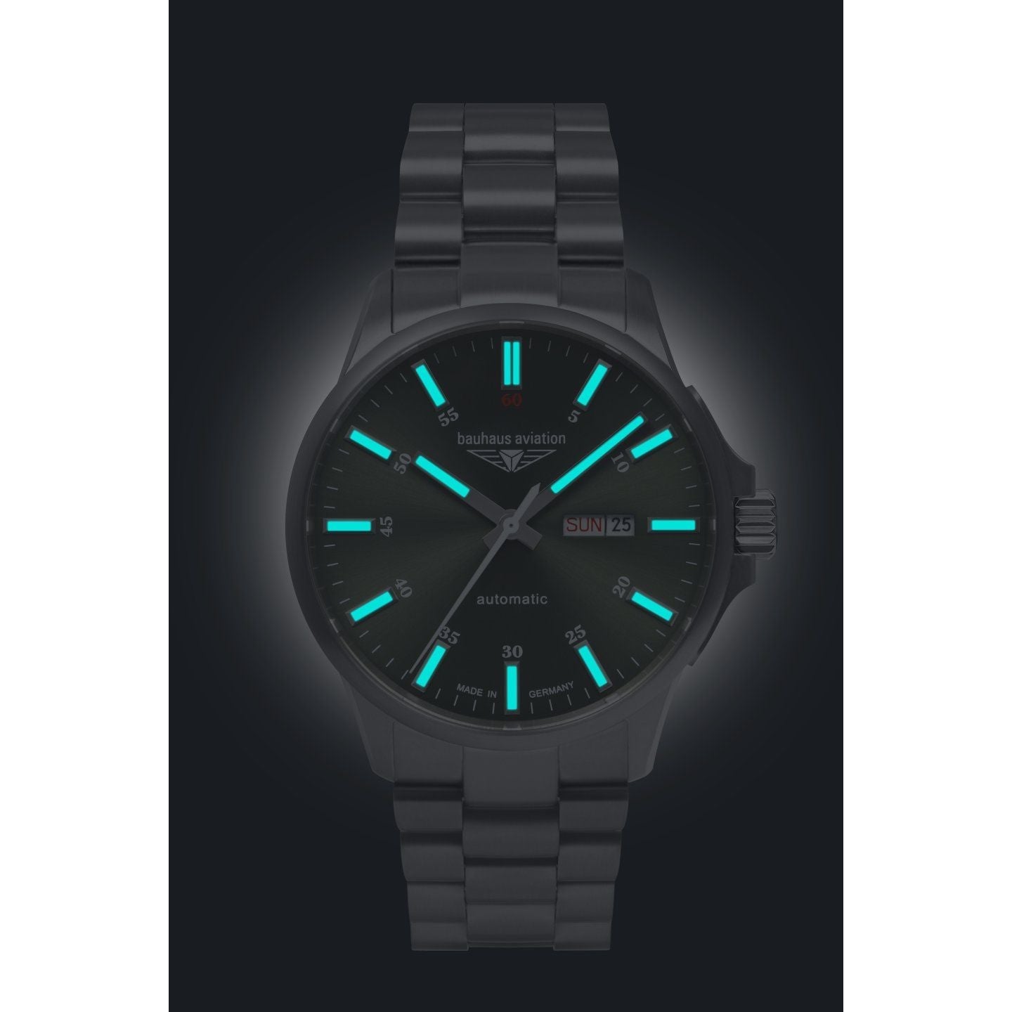 BAUHAUS AVIATION Men’s Titanium Automatic Day Date Watch 2866M4 image 2