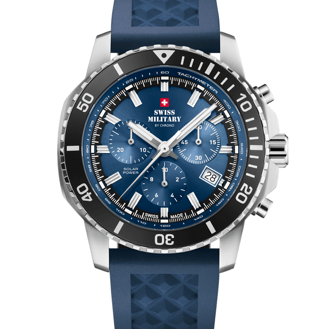 Swiss Military Solar Chronograph – Blue, Rubber | SMS34113.03 image 0
