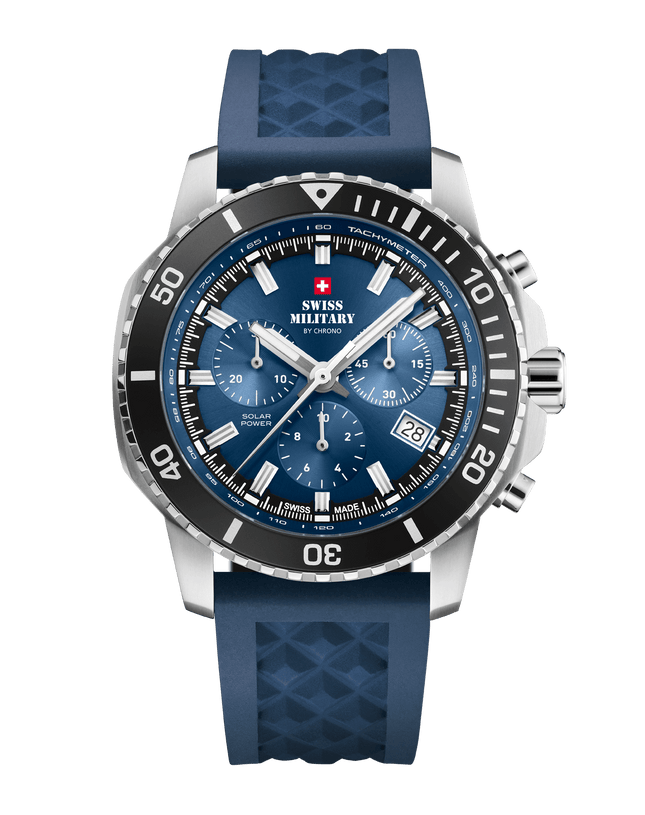 Swiss Military Solar Chronograph – Blue, Rubber | SMS34113.03 image 0