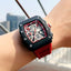 MEGIR Men's TONNEUX-X Chronograph Black / Red Watch