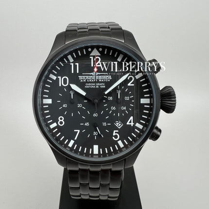 THUNDERBIRDS Men's Historage Chronograph Black Edition Watch image 1
