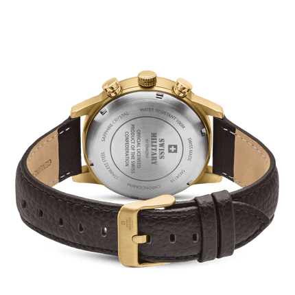 Swiss Military Minimalist Chronograph Watch – Leather, White PL | SM34114.11 image 2