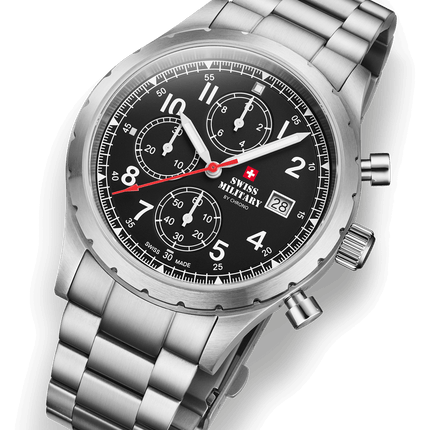Swiss Military Field Chronograph Watch – Black Steel | SM34117.01 image 3