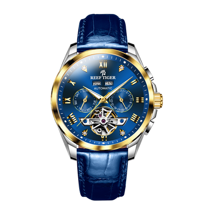 Reef Tiger Men's Classic Motion Day Date Automatic Watch RGA8235 - Leather image