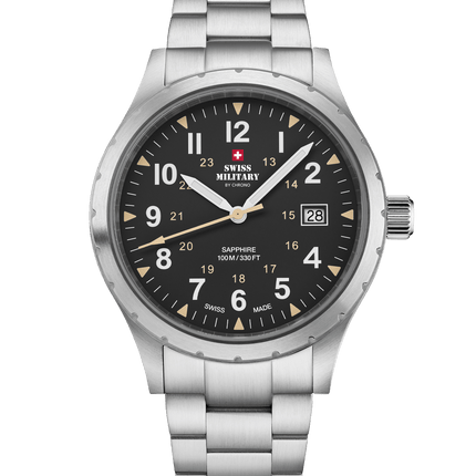 Swiss Military SM34108.01 – Classic Army Style Watch Black Steel image 0