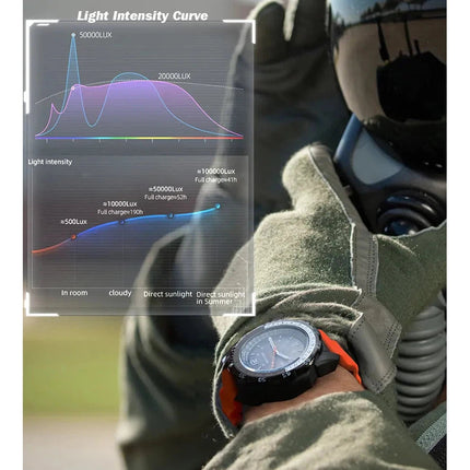 NORTH EDGE Tactical Evoque 2 Solar Drive Watch Orange image 5