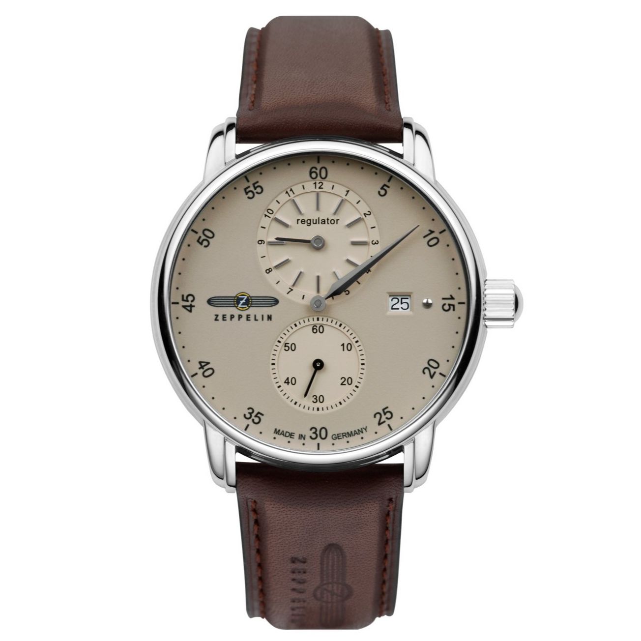 ZEPPELIN Men's New Captains Line Automatic Leather Night Glow Watch 86225 image 0