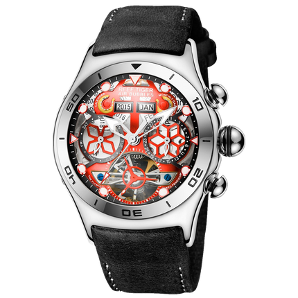 Reef Tiger Men's Aurora Air Bubbles Automatic Mechanical Skeleton Watch image 7