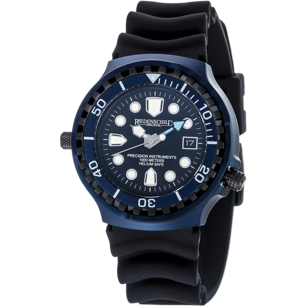 RIEDENSCHILD PRECISION INSRUMENTS GERMANY Divers Taucheruhr 1000m Helium Valve Watch Bavaria Blue image 0