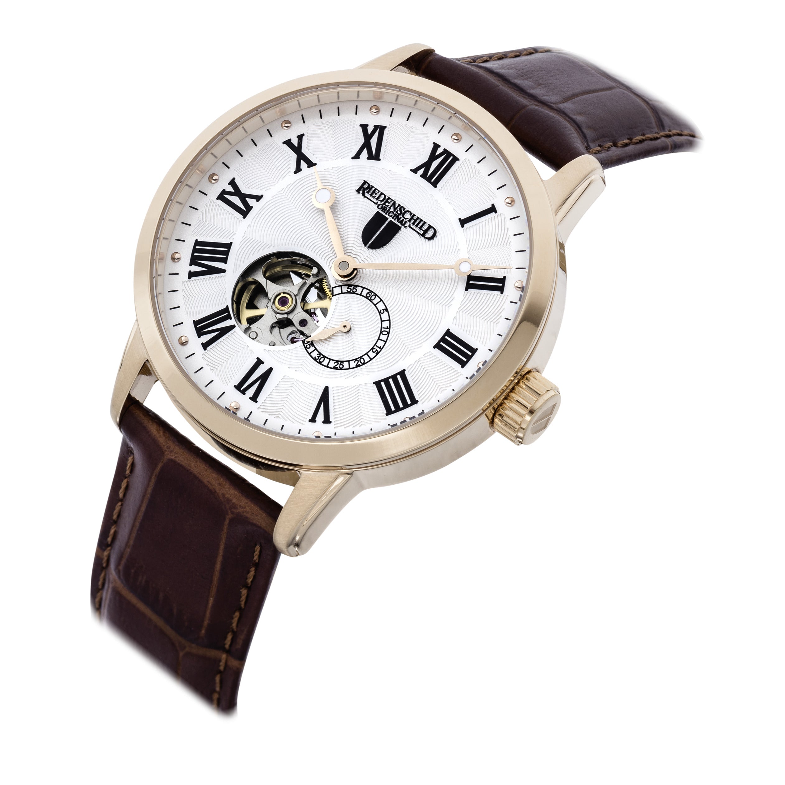RIEDENSCHILD PRECISION INSTRUMENTS GERMANY Men's Automatic Reich Power Reserve Watch Gold/Brown image 3