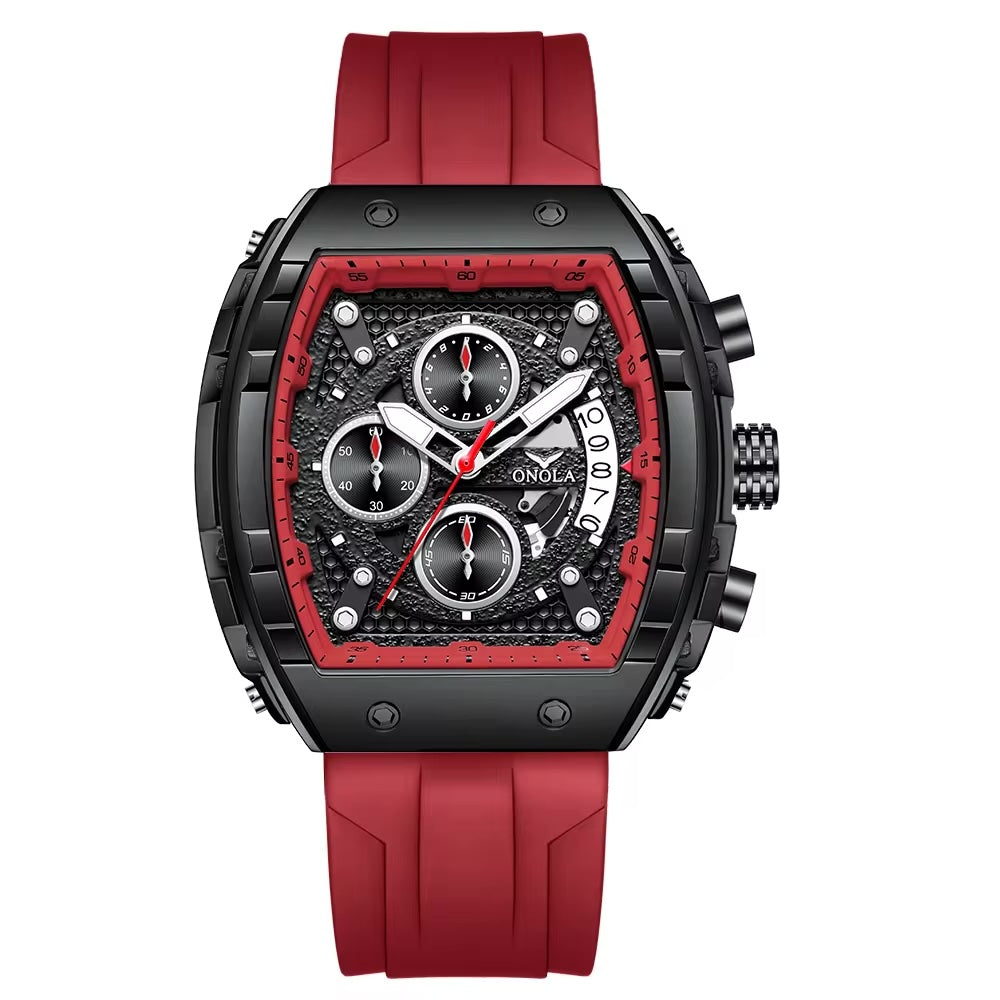 ONOLA Azuri Quartz Chronograph Watch - Black / Red image