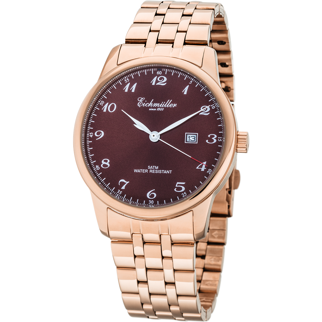 EICHMULLER since 1950 Traditional Eichmüller Steel Rose Gold/Maroon Watch image 0