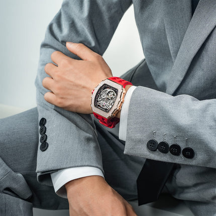 TSAR BOMBA Elemental-Cubic Zirconia Automatic Watch TB8208D