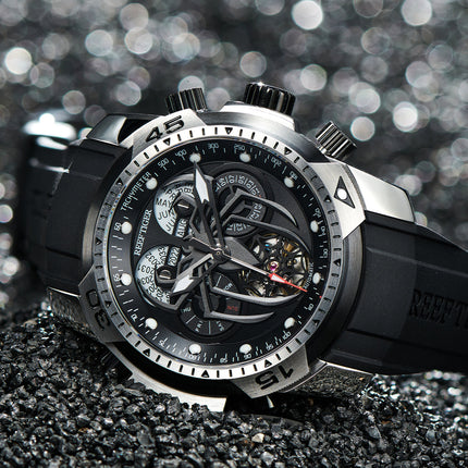 Reef Tiger Men's Aurora Spider Automatic Chronograph Watch image 4