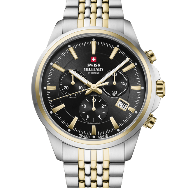 Swiss Military SM34107.05 – Classic Chronograph Watch Black Bicolor image 0