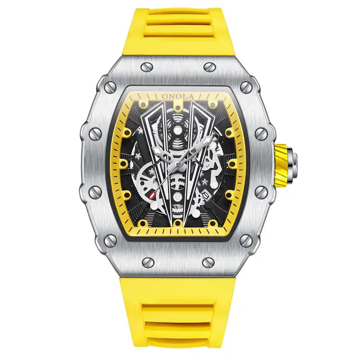 ONOLA Sir V Quartz Watch - Silver / Yellow image