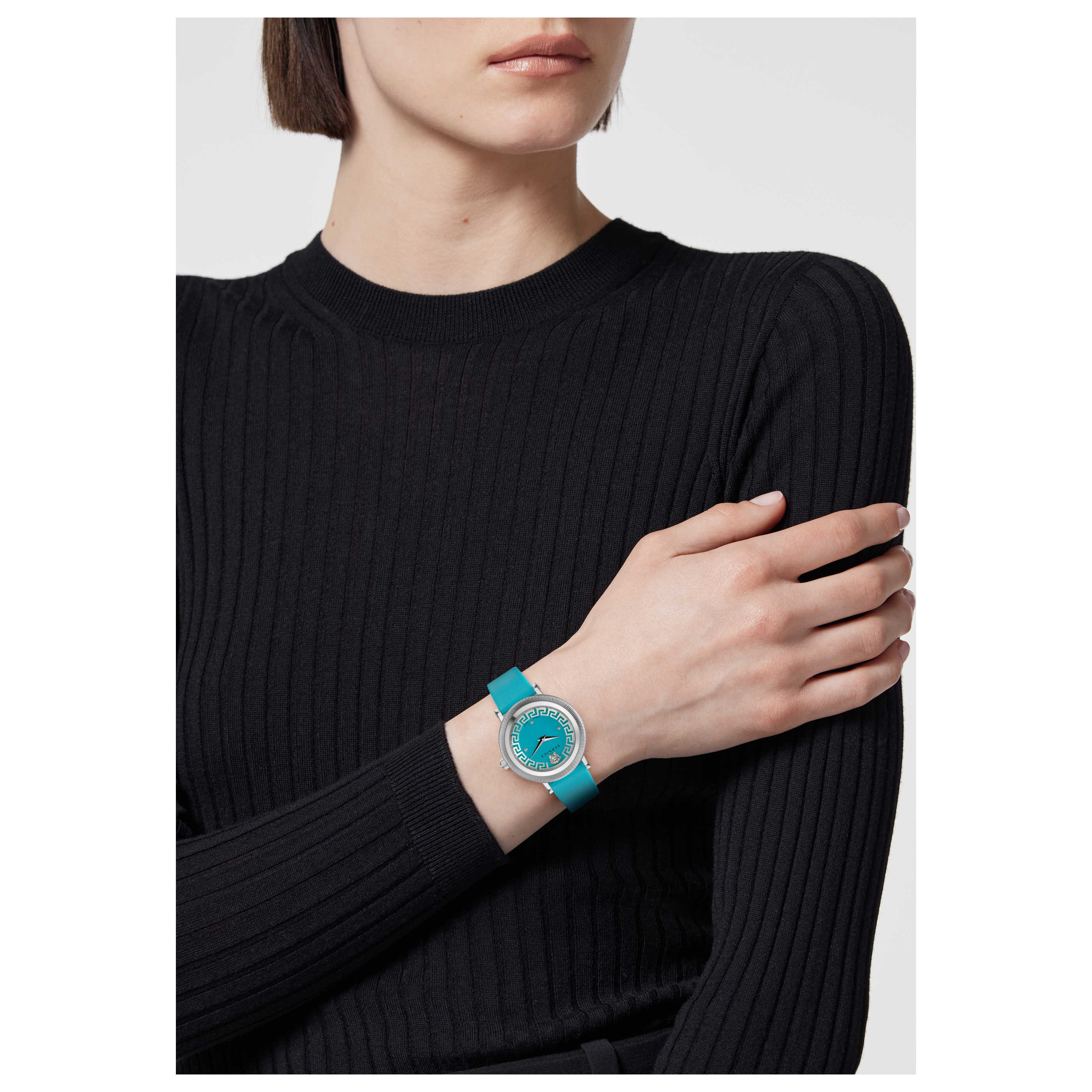 Versace Women's Greca Flourish 35mm Blue Quartz Watch image 4