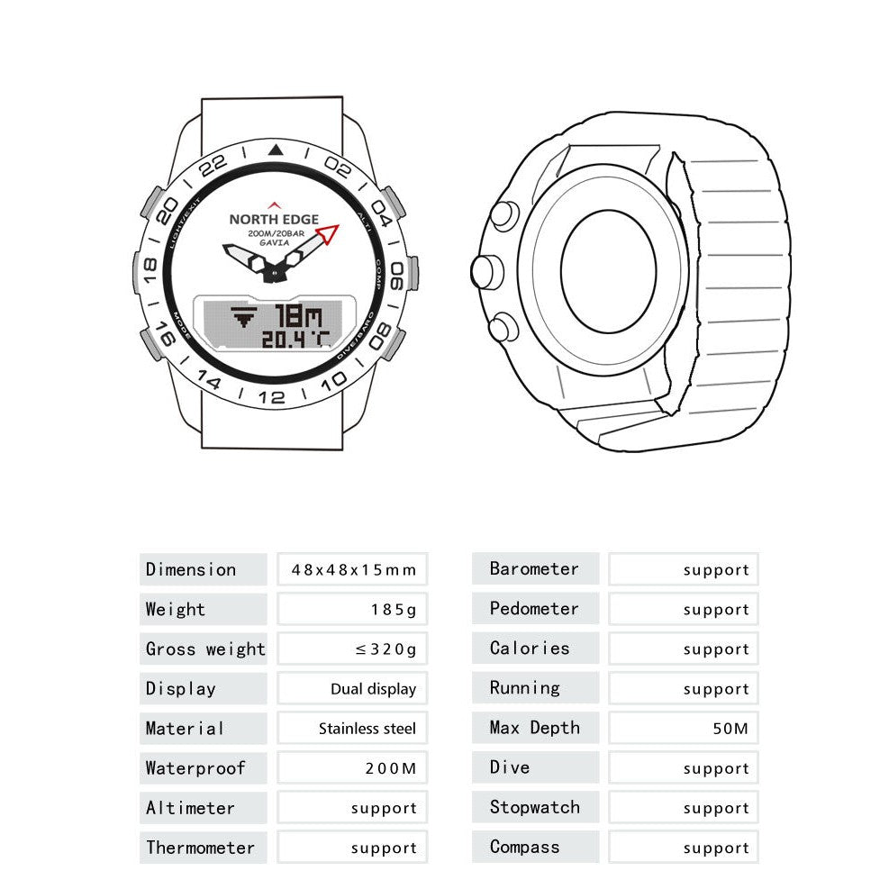 NORTH EDGE Tactical Gavia Watch Steel image 16